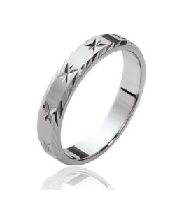 Les bagues ARGENT by Stauffer - Alliance argent 925/1000, ciselée 4 mm, by Stauffer