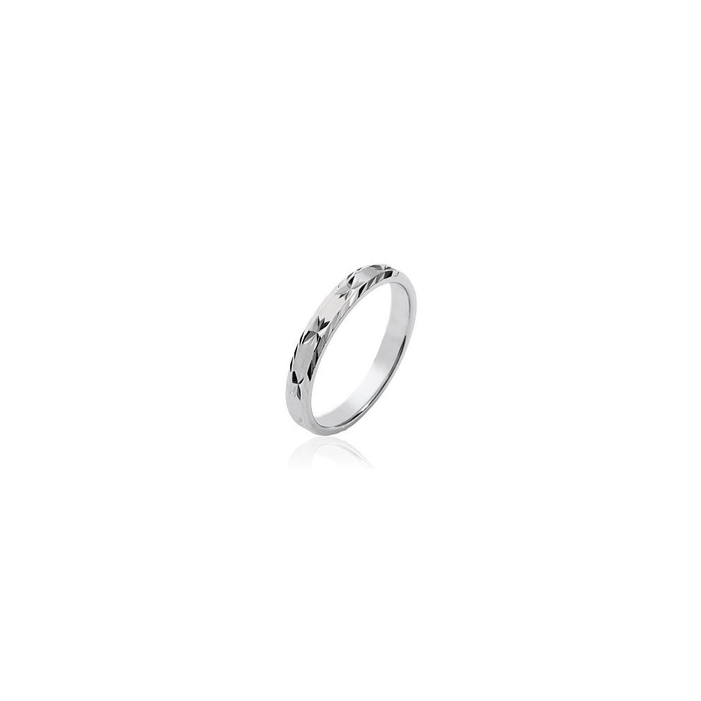 Les bagues ARGENT by Stauffer - Alliance argent 925/1000, ciselée 3 mm, by Stauffer Les bagues ARGENT by Stauffer - Alliance argent 925/1000, ciselée 3 mm, by Stauffer