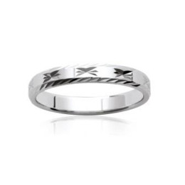 Les bagues ARGENT by Stauffer - Alliance argent 925/1000, ciselée 3 mm, by Stauffer