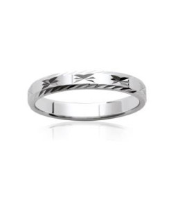 Les bagues ARGENT by Stauffer - Alliance argent 925/1000, ciselée 3 mm, by Stauffer