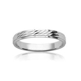 Les bagues ARGENT by Stauffer - Alliance argent 925/1000, ciselée 3 mm, by Stauffer