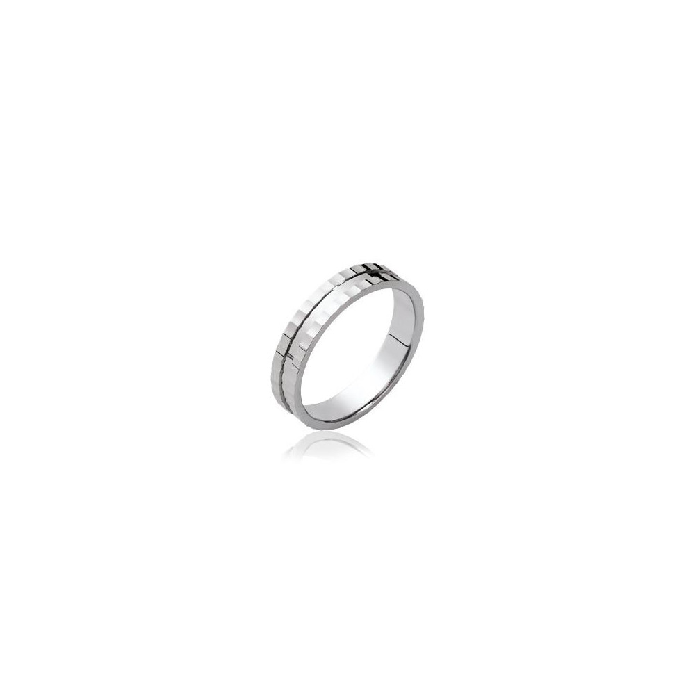 Les bagues ARGENT by Stauffer - Alliance argent 925/1000, ciselée 4 mm, by Stauffer Les bagues ARGENT by Stauffer - Alliance argent 925/1000, ciselée 4 mm, by Stauffer