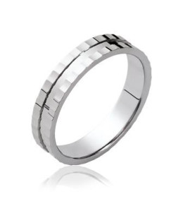 Les bagues ARGENT by Stauffer - Alliance argent 925/1000, ciselée 4 mm, by Stauffer