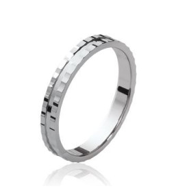 Les bagues ARGENT by Stauffer - Alliance argent 925/1000, ciselée 3 mm, by Stauffer