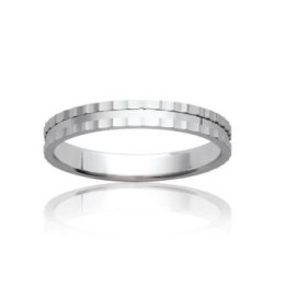 Les bagues ARGENT by Stauffer - Alliance argent 925/1000, ciselée 3 mm, by Stauffer