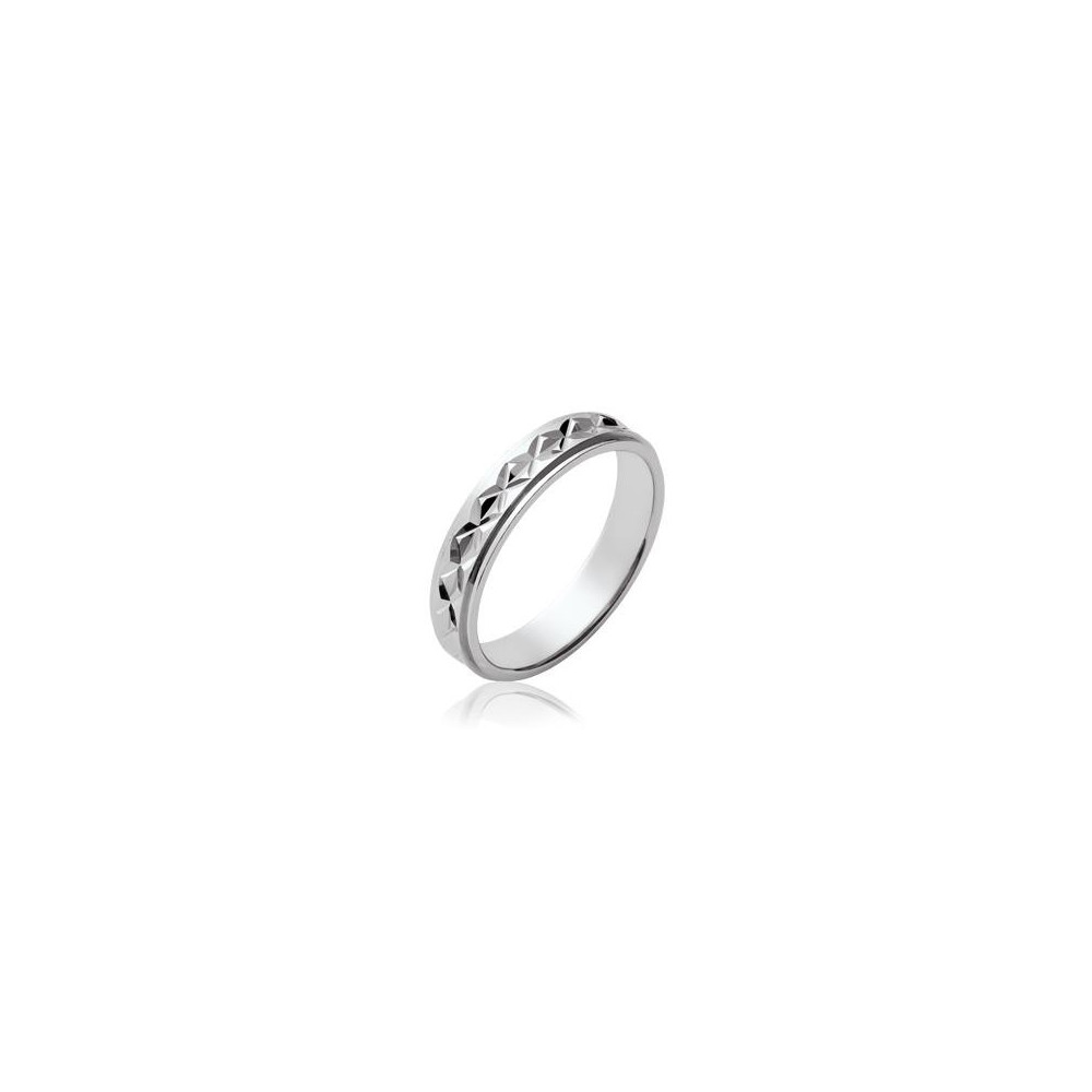 Les bagues ARGENT by Stauffer - Alliance argent 925/1000, ciselée 4 mm, by Stauffer Les bagues ARGENT by Stauffer - Alliance argent 925/1000, ciselée 4 mm, by Stauffer