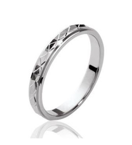 Les bagues ARGENT by Stauffer - Alliance argent 925/1000, ciselée 3 mm, by Stauffer