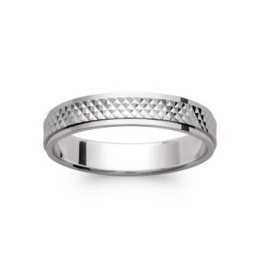Les bagues ARGENT by Stauffer - Alliance argent 925/1000, ciselée 4 mm, by Stauffer