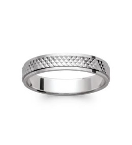 Les bagues ARGENT by Stauffer - Alliance argent 925/1000, ciselée 4 mm, by Stauffer