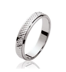 Les bagues ARGENT by Stauffer - Alliance argent 925/1000, ciselée 4 mm, by Stauffer