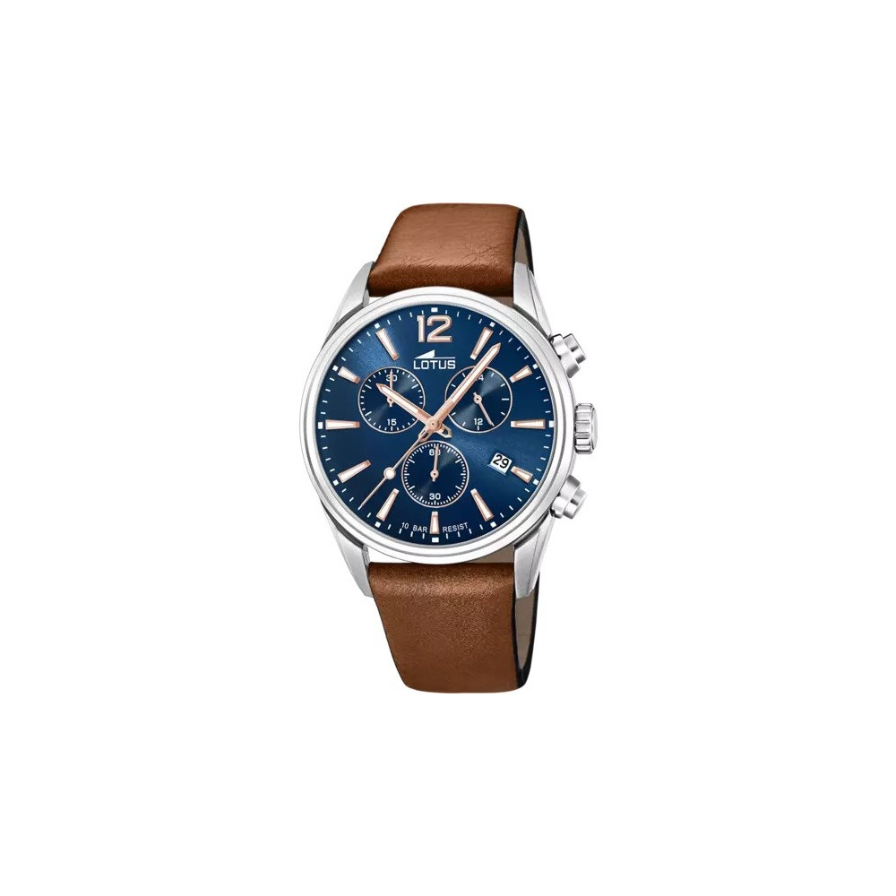 La Montre homme LOTUS, chronographe, acier et cuir, 18691/2 La Montre homme LOTUS, chronographe, acier et cuir, 18691/2