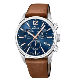 La Montre homme LOTUS, chronographe, acier et cuir, 18691/2