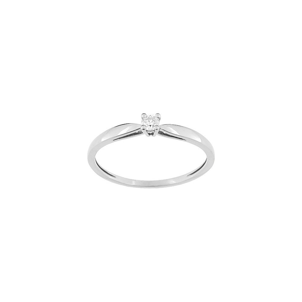 La Bague or gris 750/1000, diamant 0,08 carat taille brillant by Stauffer