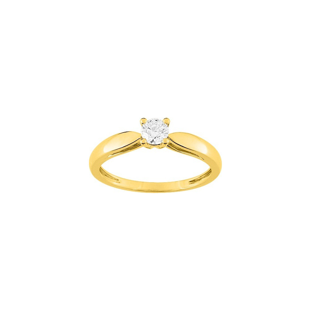 Bague or jaune 750/1000 et diamant 0,25 carat taille brillant, by Stauffer