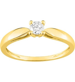 Bague or jaune 750/1000 et diamant 0,20 carat taille brillant, by Stauffer