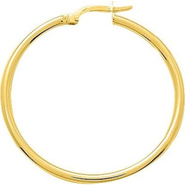 Les Boucles d'oreilles créoles or jaune 375/1000, unie, diamètre 30 mm, by Stauffer
