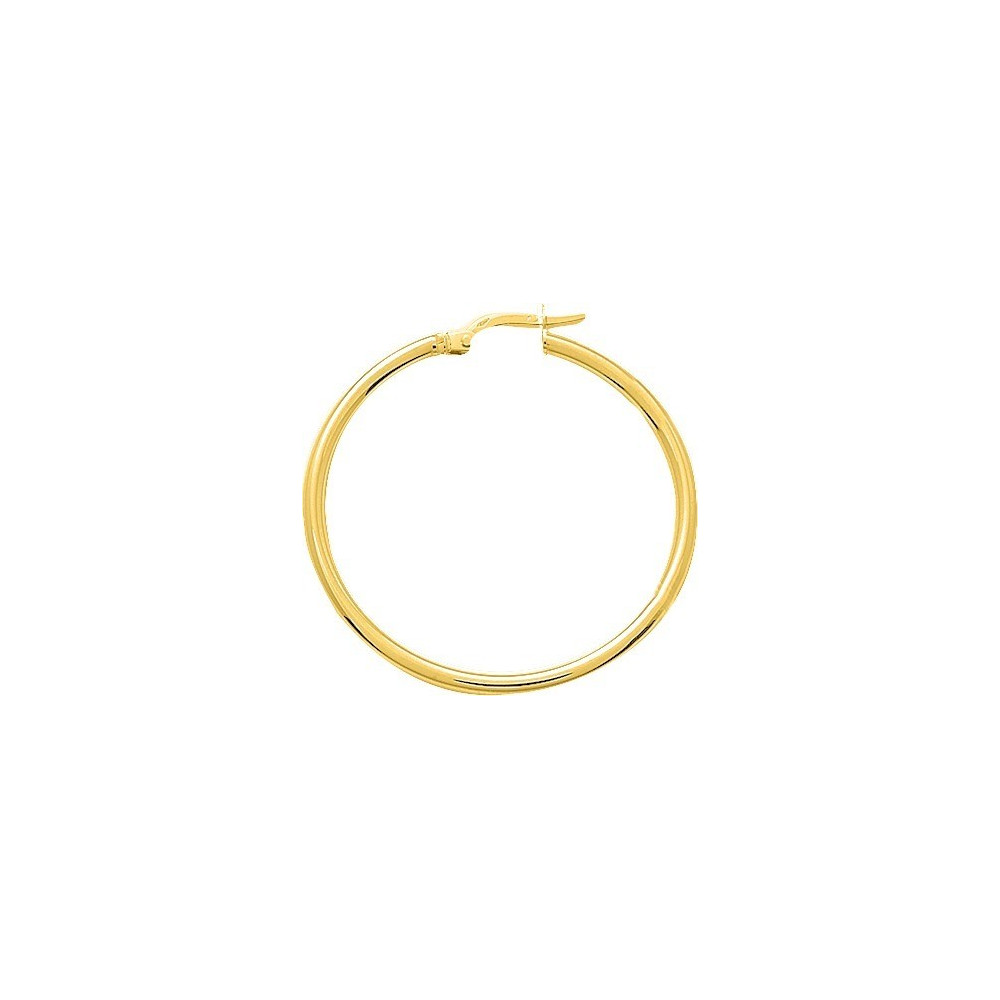 Les Boucles d'oreilles créoles or jaune 375/1000, unie, diamètre 30 mm, by Stauffer
