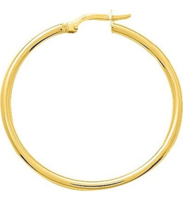 Les Boucles d'oreilles créoles or jaune 375/1000, unie, diamètre 30 mm, by Stauffer