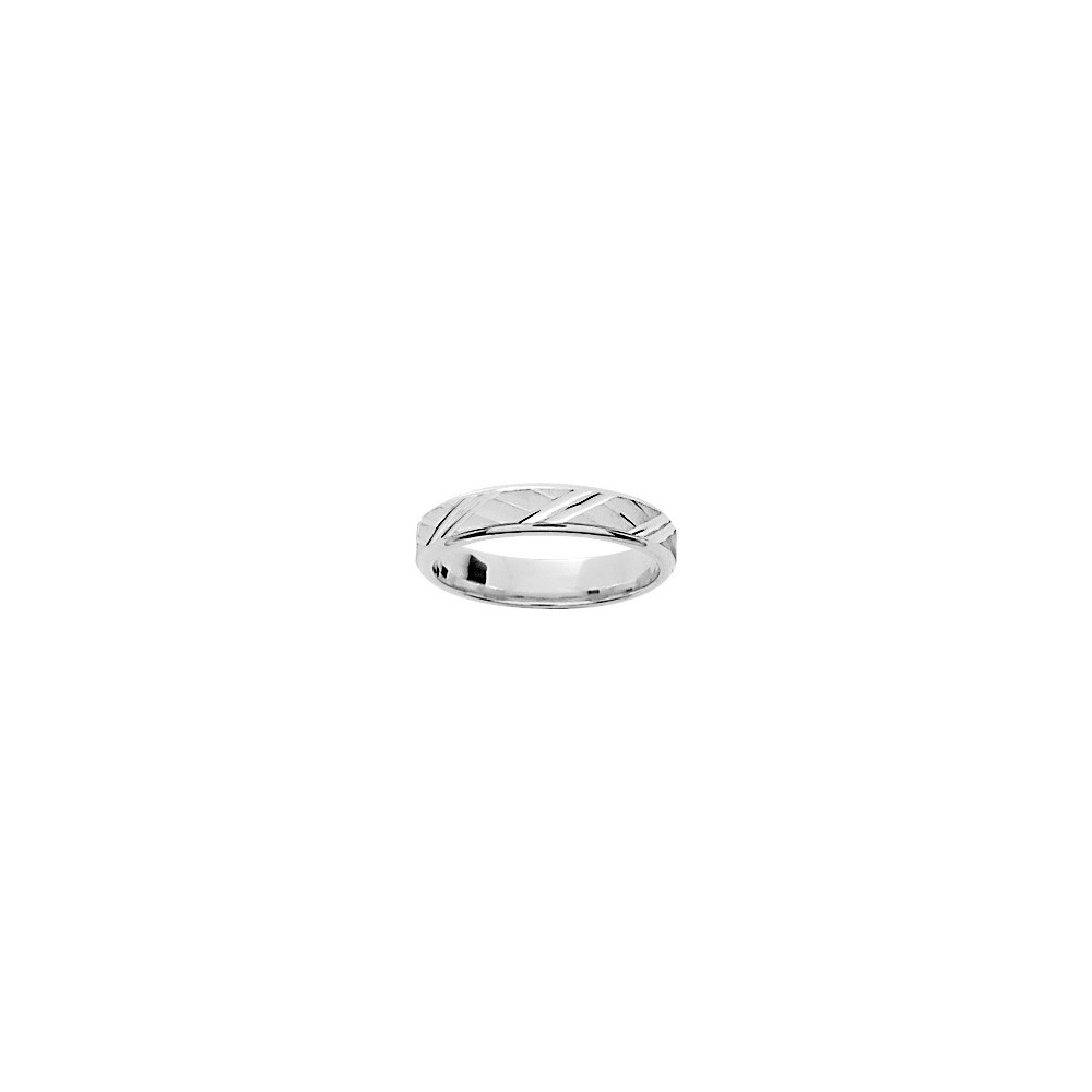 L'Alliance argent 925/1000, ciselée mat et brillant, 4 mm by Stauffer