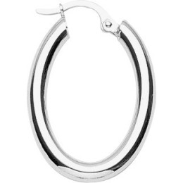 Les Boucles d'oreilles créoles, argent 925/1000, forme ovale by Stauffer