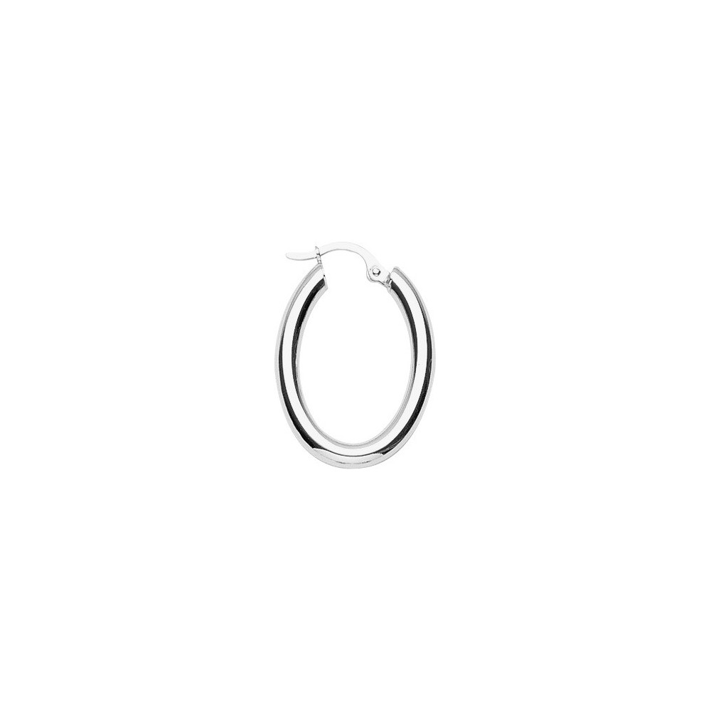Les Boucles d'oreilles créoles, argent 925/1000, forme ovale by Stauffer