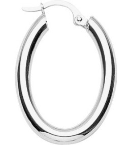 Les Boucles d'oreilles créoles, argent 925/1000, forme ovale by Stauffer