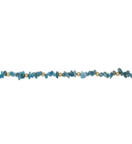Le Bracelet acier doré jaune et apatite bleue by Stauffer
