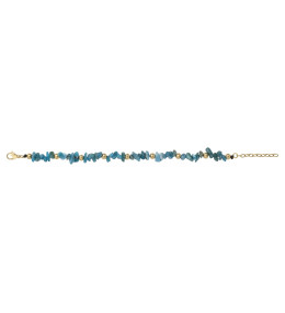 Le Bracelet acier doré jaune et apatite bleue by Stauffer