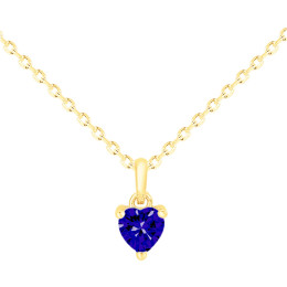 Le Collier plaqué or, forme coeur avec 1 spinelle bleue by Stauffer