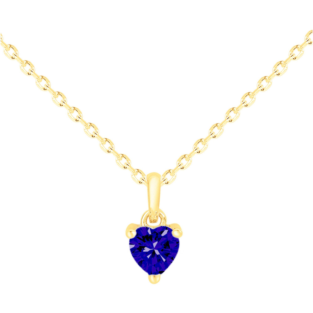 Le Collier plaqué or, forme coeur avec 1 spinelle bleue by Stauffer