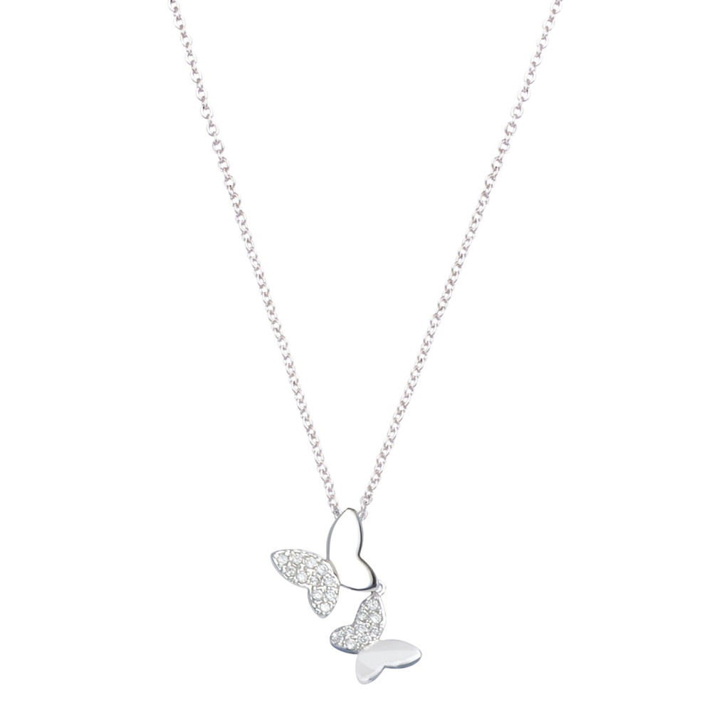 Collier Femme GO Mademoiselle en argent 925/1000 rhodié, papillon 600083