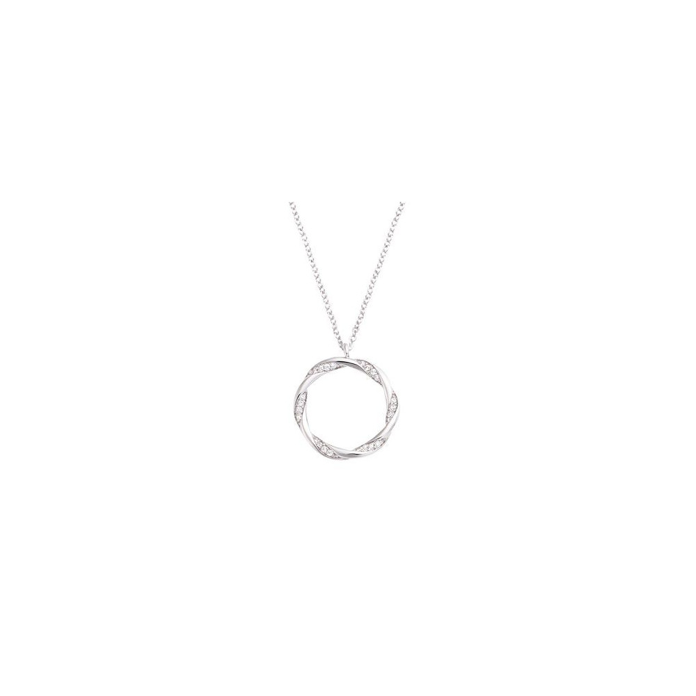Collier Femme GO Mademoiselle en argent 925/1000 rhodié, anneau torsadé 600089