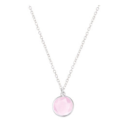 Collier Femme GO Mademoiselle en argent 925/1000 rhodié, verre teinté de 10 mm 600096