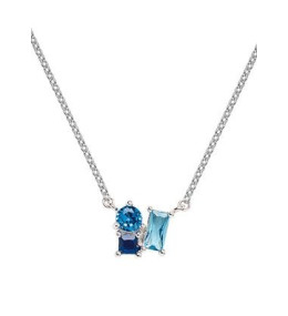 Collier Femme GO Mademoiselle en argent 925/1000 rhodié, oxydes de zirconium bleus 600112