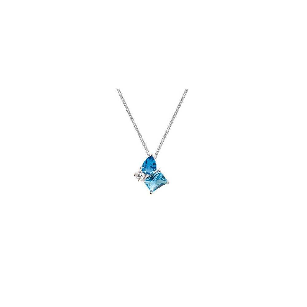 Collier Femme GO Mademoiselle en argent 925/1000 rhodié, oxydes de zirconium multicolores 600116