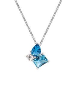 Collier Femme GO Mademoiselle en argent 925/1000 rhodié, oxydes de zirconium multicolores 600116
