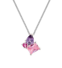 Collier Femme GO Mademoiselle en argent 925/1000 rhodié, oxydes de zirconium multicolores 600119