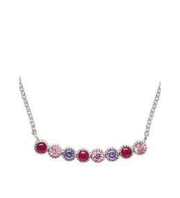 Collier Femme GO Mademoiselle en argent 925/1000 rhodié, oxydes de zirconium multicolores 600120