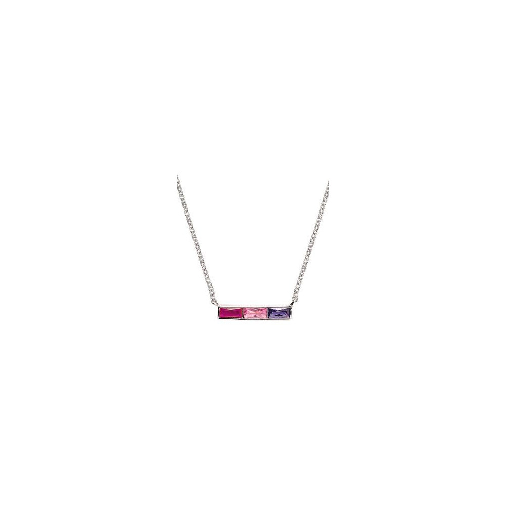 Collier Femme GO Mademoiselle en argent 925/1000 rhodié, oxydes de zirconium multicolores 600123
