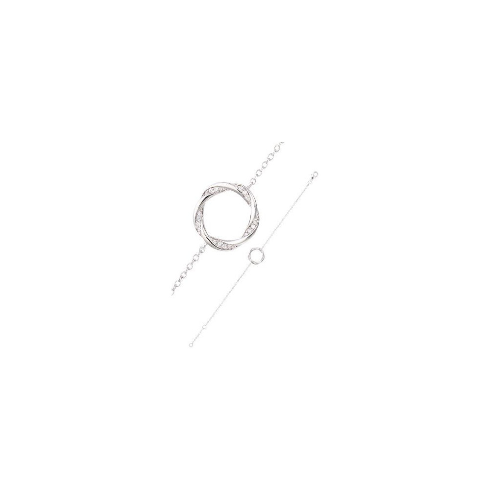 Bracelet Femme GO Mademoiselle en argent 925/1000 rhodié, anneau torsadé 601572