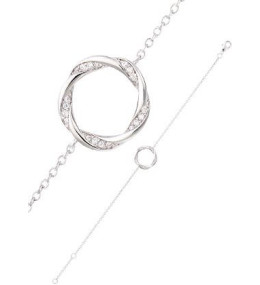 Bracelet Femme GO Mademoiselle en argent 925/1000 rhodié, anneau torsadé 601572