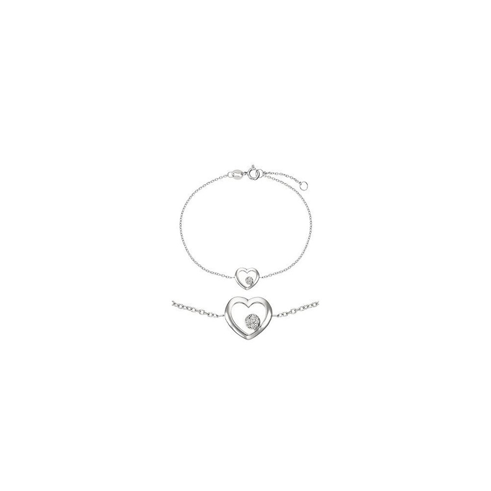 Bracelet Femme GO Mademoiselle en argent 925/1000 rhodié, coeur 601580