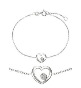 Bracelet Femme GO Mademoiselle en argent 925/1000 rhodié, coeur 601580