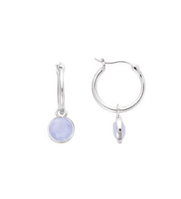 Boucles d'oreilles créoles Femme GO Mademoiselle en argent 925/1000 rhodié, verre teinté 602599