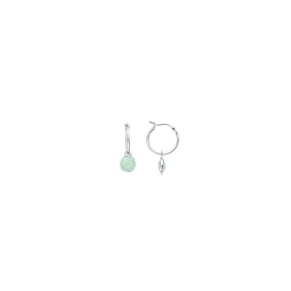 Boucles d'oreilles créoles Femme GO Mademoiselle en argent 925/1000 rhodié, verre teinté 602600