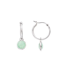Boucles d'oreilles créoles Femme GO Mademoiselle en argent 925/1000 rhodié, verre teinté 602600