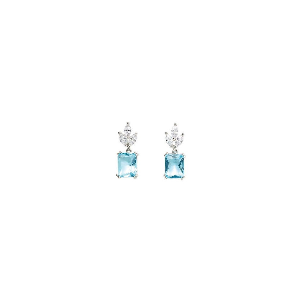 Boucles d'oreilles Femme GO Mademoiselle en argent 925/1000 rhodié, oxydes de zirconium multicolores 602615