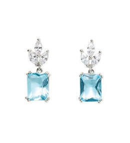 Boucles d'oreilles Femme GO Mademoiselle en argent 925/1000 rhodié, oxydes de zirconium multicolores 602615