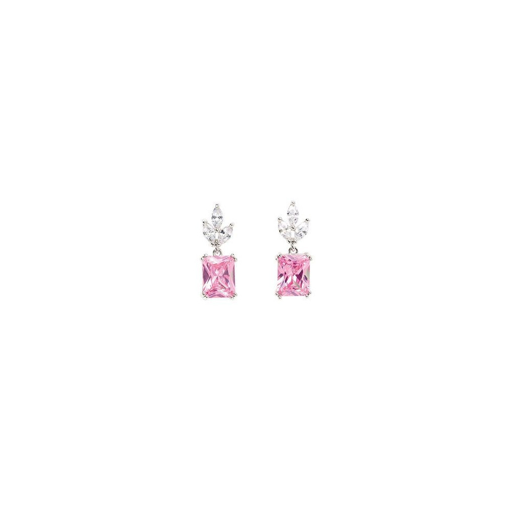 Boucles d'oreilles Femme GO Mademoiselle en argent 925/1000 rhodié, oxydes de zirconium multicolores 602616
