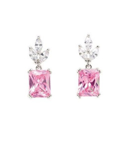 Boucles d'oreilles Femme GO Mademoiselle en argent 925/1000 rhodié, oxydes de zirconium multicolores 602616